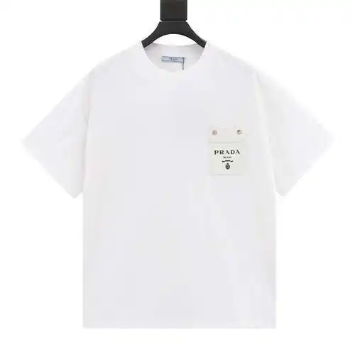 PRD/Prada 24ss leather brand fake pocket short sleeves