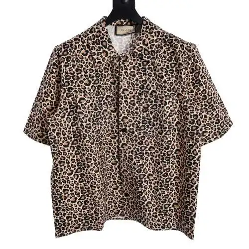 GC twill cotton leopard print shirt