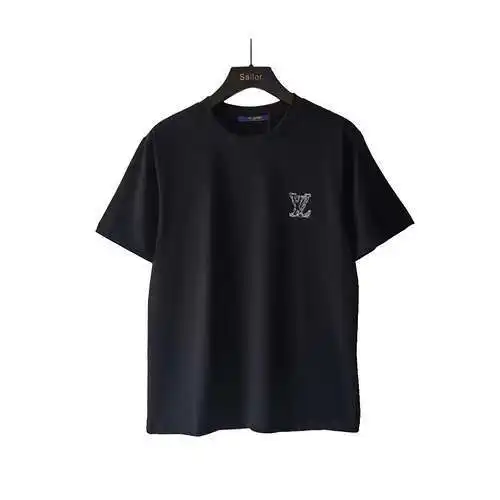 LV/Louis Vuitton front and back embroidered LOGO short-sleeved T-shirt