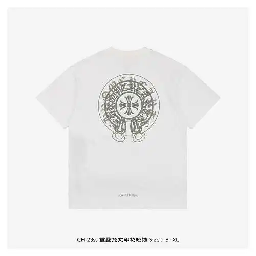 CH 23ss overlapping Sanskrit printed short sleeves