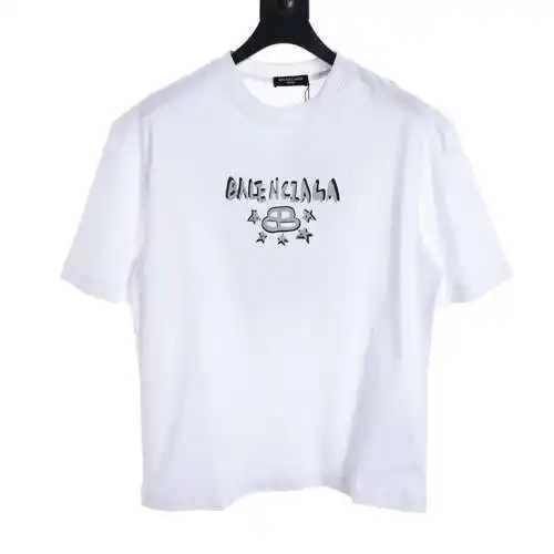 BLCG lock star butterfly graffiti letter print short-sleeved T-shirt
