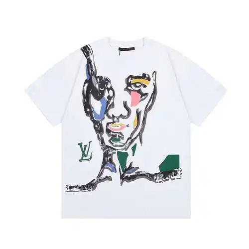 LV/Louis Vuitton character image all over printed short-sleeved T-shirt