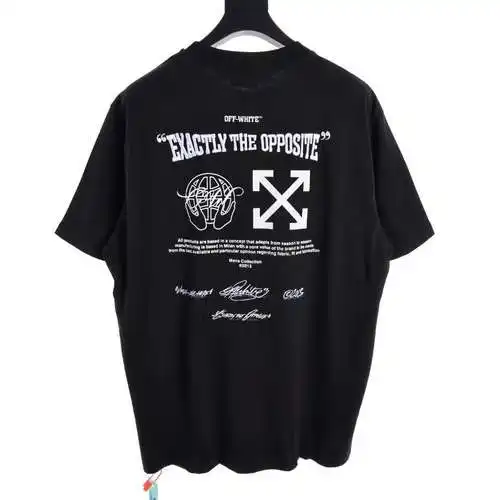 OW CO VIRGIL 24ss OFF blue arrow letter embroidered short sleeves