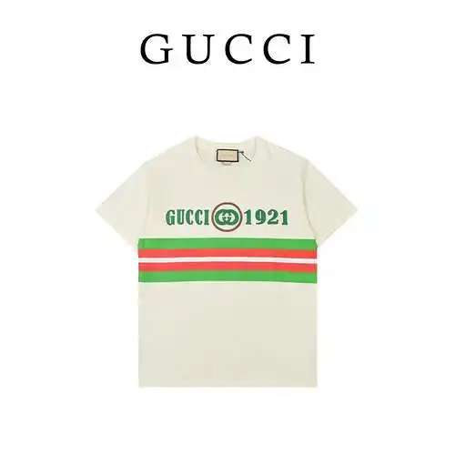 Guc 22ss 1921 embroidered color block short sleeves