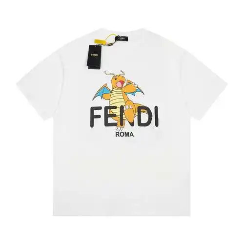 FD FENDI Fujiwara Hiroshi FRAGMENT Year of the Dragon Charmander Short Sleeve White