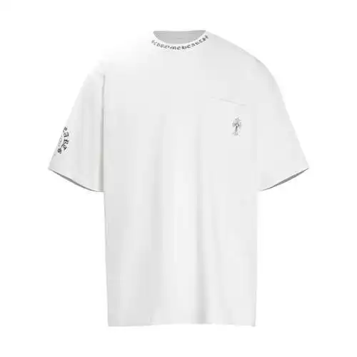 CH Crow Heart Sanskrit Cross Print Short Sleeves