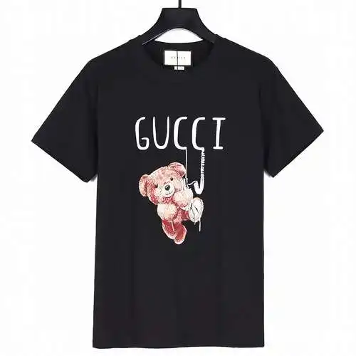 GC Gucci 24ss new claw machine doll bear cartoon pattern printed short sleeves