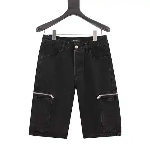 GVC zipper paneled cargo denim shorts