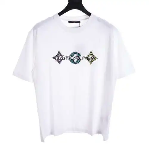 LV hand-painted three-flower printed short sleeves