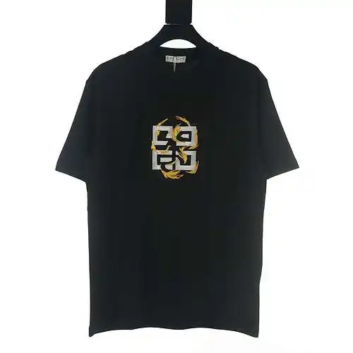 Givenchy FC 4G flying dragon three-dimensional toothbrush embroidered short-sleeved T-shirt
