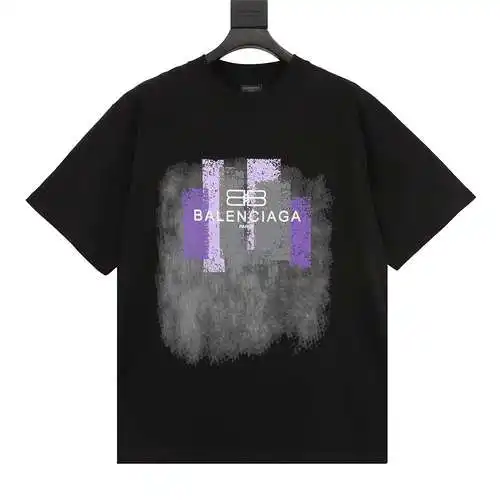 BLCG 24ss new purple pattern classic logo letter printed short-sleeved T-shirt