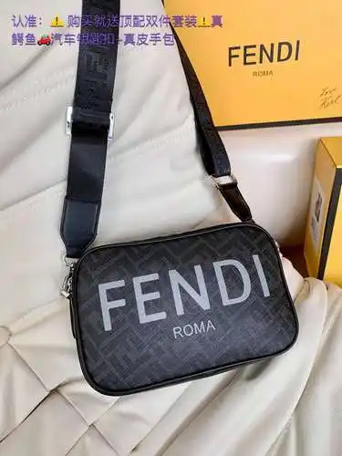 Bolso de hombre FEN, bolso para cámara FEN, bolso bandolera FEN, fabricado en piel de vacuno origina