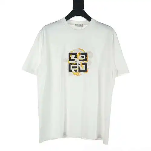 GVC/Givenchy 4G flying dragon three-dimensional toothbrush embroidered short-sleeved T-shirt