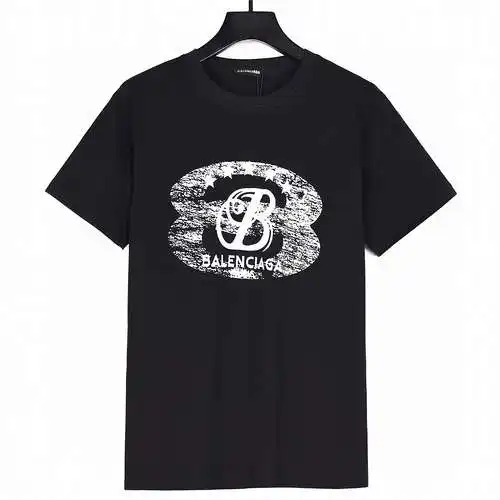 BLCG/Balenciaga 24ss mottled old letter printed short sleeves