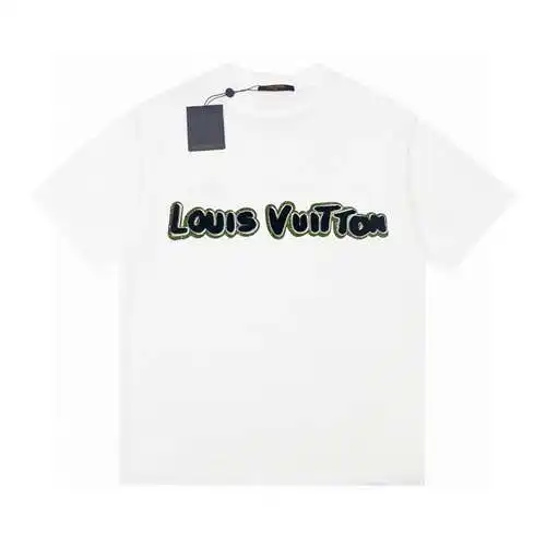 LV/Louis Vuitton limited show tooth green bottom toothbrush embroidered LOGO short-sleeved T-shirt