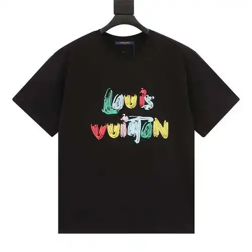 1v 24ss hand-painted graffiti lettering printed short sleeves