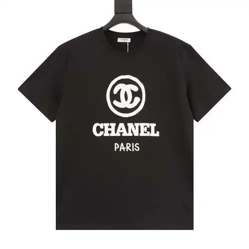 CHA*NEL / Chanel foam logo slogan printed round neck short sleeves