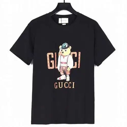 GC Gucci 24ss new overalls bear print short sleeves