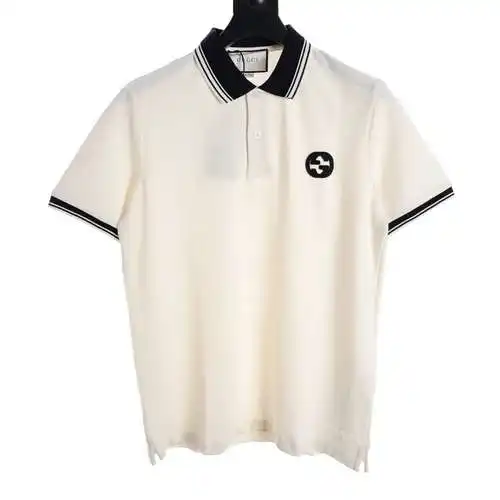 GC chest inlaid double G embroidered polo short sleeves