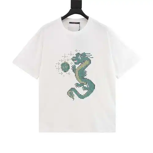 1v dragon ball print round neck short sleeves