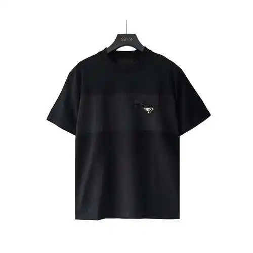 PRD Prada Zipper Pocket Triangle Logo Short Sleeve T-shirt