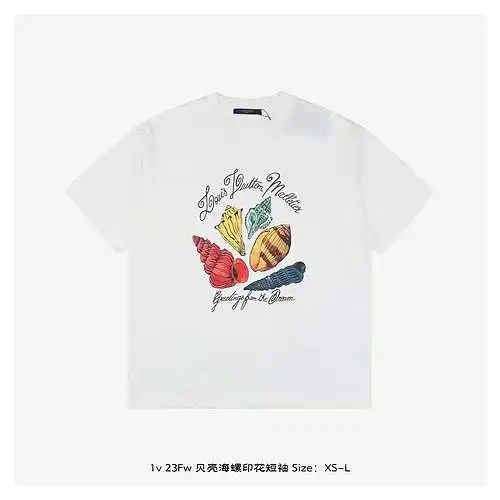 1v 23Fw shell and conch print short sleeves