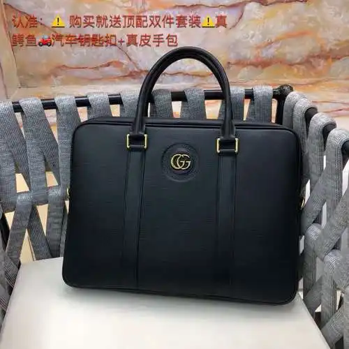Maletín GG Bolso de hombre Bolso GG Hecho de cuero original superior importado Versión de réplica de