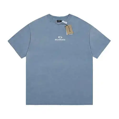 BLCG Balenciaga's latest distressed short-sleeves with G logo letter embroidery