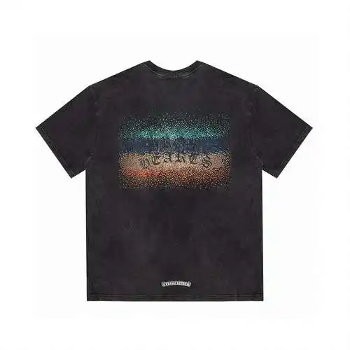 CH/Cro Heart 24ss limited edition Sanskrit washed and aged gradient colored diamond short-sleeved T-