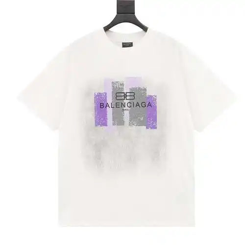 BLCG 24ss new purple pattern classic logo letter printed short-sleeved T-shirt