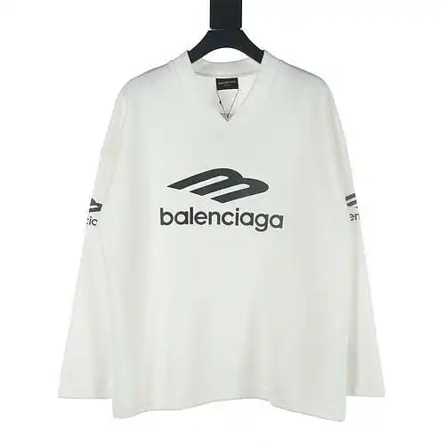 Balenciaga BLCG 3M letters reflective ski V-neck long-sleeved T-shirt