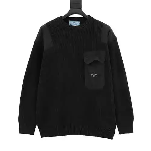 PRD Prada pocket triangle logo patchwork sweater