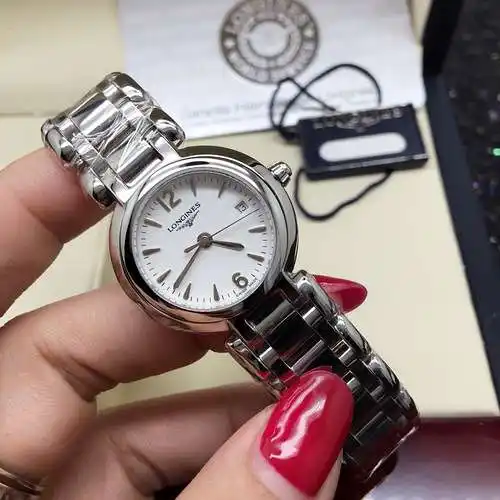 Reloj, reloj de mujer con movimiento mecánico original totalmente automático, caja y correa de acero