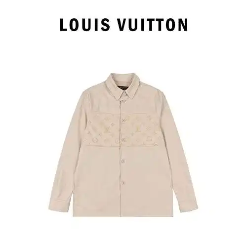 LV Louis Vuitton's new letter flocked jacquard stitching work shirt jacket