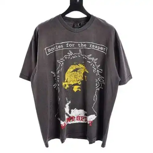 SAINT*MICHAEL 23SS Jesus Hells Angel printed short sleeves