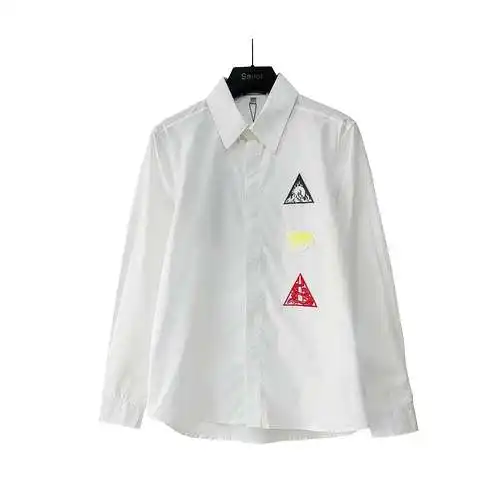CD Dior 23 new triangle embroidered graffiti long-sleeved shirt