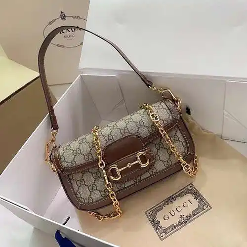 Bolso de axila, bolso de mujer GG, bolso de mano GG, fabricado en piel de vacuno original importada,