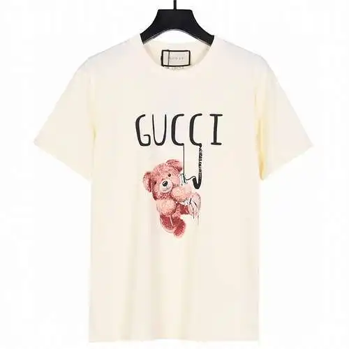 GC Gucci 24ss new claw machine doll bear cartoon pattern printed short sleeves