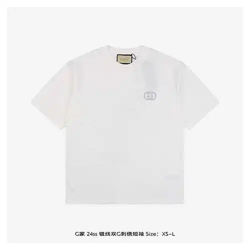 G home 24ss silver thread double G embroidered short sleeves