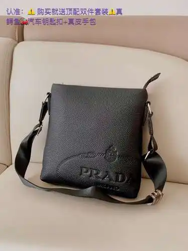 Bolso de hombre PRA, bolso bandolera Puda, bolso bandolera Puda, fabricado en piel de vacuno origina