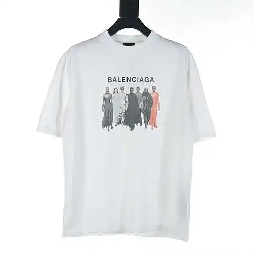 Balenciaga BLCG show model portrait Kangli printed short-sleeved T-shirt