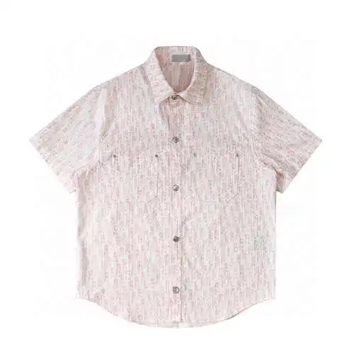 CD/Dior 24ss denim all-over jacquard short-sleeved shirt