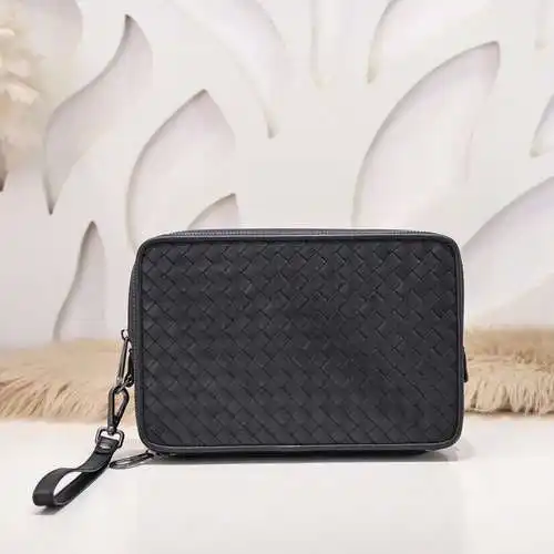 Bolso de mano para hombre BV, fabricado en piel de vacuno original importada, alta calidad, entrega 