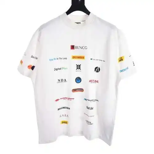 BLCG 24ss racing suit multi-element label printed short-sleeved T-shirt