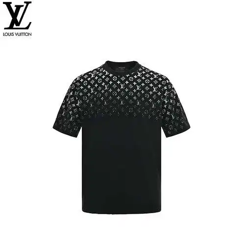 LV/Louis Vuitton all-over gradient logo printed short-sleeved T-shirt