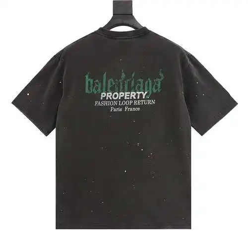 BLCG washed splash-ink Sanskrit printed T-shirt.