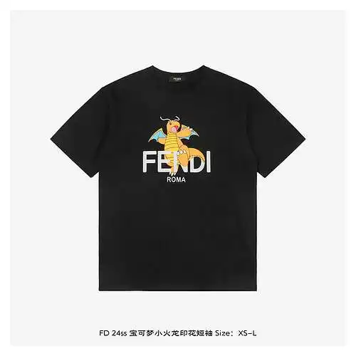 FD 24ss Pokémon Charmander printed short sleeves