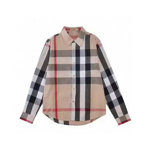 BBR Burberry 24SS striped patchwork long-sleeved shirt