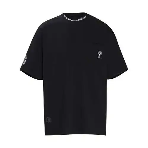 CH Crow Heart Sanskrit Cross Print Short Sleeves