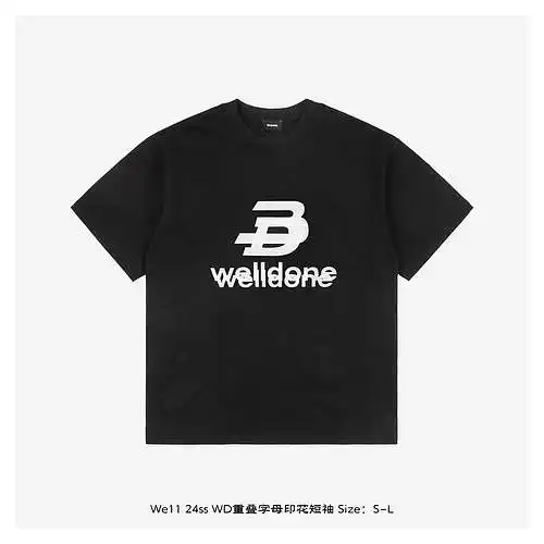 We11 24ss WD overlapping letter print short sleeves
